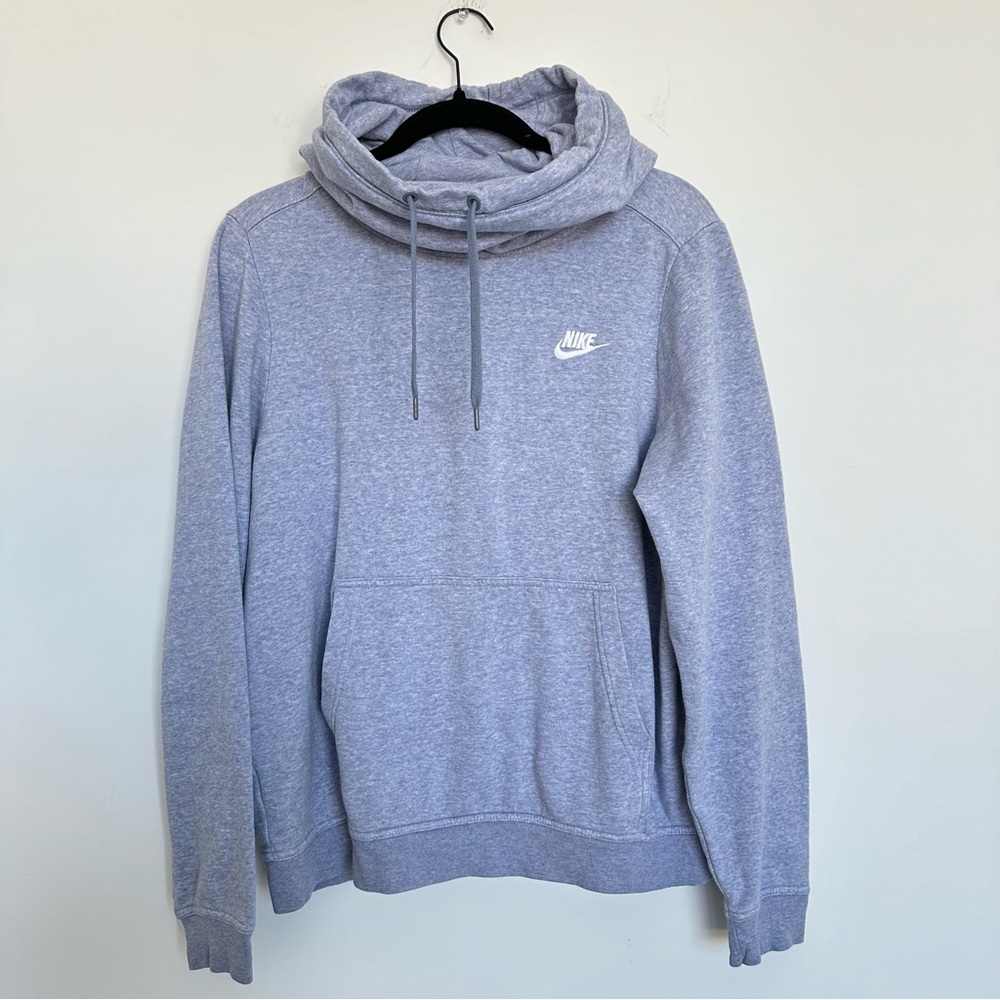 Nike cowl neck hooded pullover light blue/ purse size large